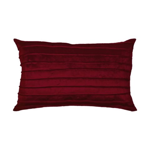 Capa para Almofada Drapeada Line em Veludo Retangular 60x40 Cor:bordo