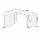 Ver imagem 5 de Escrivaninha para Computador Torino em L com 3 Gaveta - Canela / Off White