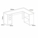 Ver imagem 4 de Escrivaninha para Computador Torino em L com 3 Gaveta - Canela / Off White