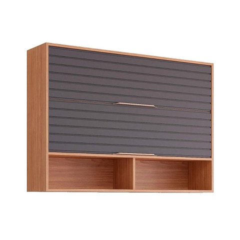 Armário Aéreo P/ Cozinha Esplendida C/ 2 Portas Basculantes 120cm Freijo/titanium - Mgm