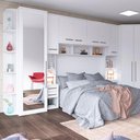 Ver imagem 4 de Guarda Roupa Modulado 1 Porta 3 Gavetas com Espelho Branco 61cm