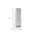 Ver imagem 3 de Guarda Roupa Modulado 1 Porta 3 Gavetas com Espelho Branco 61cm