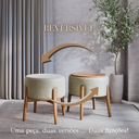 Ver imagem 6 de Puff Dual Assento em Linho Premium Palha com Pés Sofisticação e Conforto:cinza