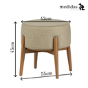 Ver imagem 2 de Puff Dual Assento em Linho Premium Palha com Pés Sofisticação e Conforto:cinza