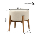 Ver imagem 7 de Puff Dual Assento em Linho Premium Palha com Pés Sofisticação e Conforto:cinza