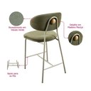 Ver imagem 5 de Banqueta Luxe Baixa Veludo Verde e Madeira Base Fendi - 77219