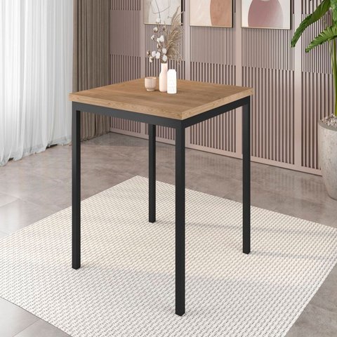 Mesa Quadrada 90cm para Sala de Jantar Tampo BP Adriana Preto/Demolição