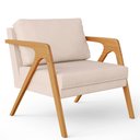 Ver imagem 3 de Kit 3 Poltronas Decorativas para Sala Estar Pietra Estrutura de Madeira L02 Suede Bege - Lyam