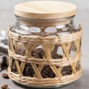 Ver imagem 3 de Kit 10 Potes Herméticos de Vidro 520ml Sisal Tampa Madeira Porta Mantimentos Wolff 