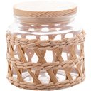 Ver imagem 5 de Kit 10 Potes Herméticos de Vidro 520ml Sisal Tampa Madeira Porta Mantimentos Wolff 