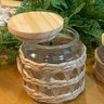 Kit 10 Potes Herméticos de Vidro 520ml Sisal Tampa Madeira Porta Mantimentos Wolff  - 12
