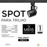 Spot para Trilho Mr16 Soquete Gu10 Ferro Preto - 2