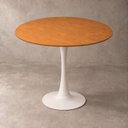 Ver imagem 1 de Mesa de Jantar Redonda Saarinen Basic Freijó 110cm Branca Design Moderno