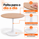 Ver imagem 3 de Mesa de Jantar Redonda Saarinen Basic Freijó 110cm Branca Design Moderno