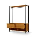Ver imagem 4 de Closet Estilo Industrial Dallas 2 Gavetas Klm Móveis Preto-canela