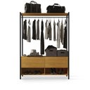 Ver imagem 2 de Closet Estilo Industrial Dallas 2 Gavetas Klm Móveis Preto-canela