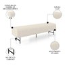 Puff Recamier Decorativo Pés em Ferro 195cm Dublin P02 Linho Creme - Mpozenato - 3