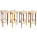 Ver imagem 1 de Kit 4 Banquetas Alta Reforçada de Madeira Eucalipto sem pintura