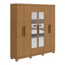 Ver imagem 2 de Guarda-roupa Casal Jazz 6 Portas 3 Gavetas com Espelho 73939.3 Amêndoa Clean - Móveis Lopas