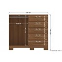 Ver imagem 3 de Cômoda Infantil Malaga 2.5 2 Portas e 5 Gavetas c/ Pés jatoba/Areia - Santos Andirá
