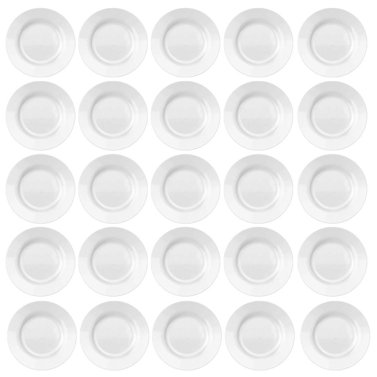 Jogo 24 Pratos de Sobremesa 19cm Opaline Menu Nadir Figueiredo em Vidro Temperado Branco