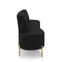 Ver imagem 6 de Sofá 2 Lugares Living 135cm Pé Ferro Dourado Maraú Veludo Preto K01 - D'Rossi