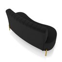 Ver imagem 7 de Sofá 2 Lugares Living 135cm Pé Ferro Dourado Maraú Veludo Preto K01 - D'Rossi