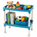 Ver imagem 1 de Estante Infantil Azul 2 Andares Organizadora Brinquedos Livros Escolar Quarto Crianca Vazado