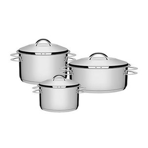 Jogo 3 Panelas Inox Fundo Triplo Linha Solar Tramontina