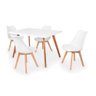 Conjunto Mesa de Jantar Gih 120x80cm Branca com 4 Cadeiras Leda - Branco - 1