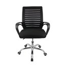 Ver imagem 1 de Cadeira Escritório Diretor Giratória Office Zebrada Estofado Mesh Preto