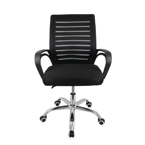Cadeira Escritório Diretor Giratória Office Zebrada Estofado Mesh Preto