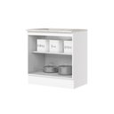 Ver imagem 6 de Balcão Americana 2 Portas 1 Prateleira MDF 80cm Branco com Tampo para Cooktop Móveis Henn