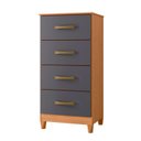 Ver imagem 1 de Comoda Mobi 4 Portas Freijo com Titanium - Albatroz