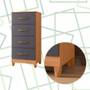 Ver imagem 3 de Comoda Mobi 4 Portas Freijo com Titanium - Albatroz
