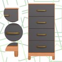 Ver imagem 4 de Comoda Mobi 4 Portas Freijo com Titanium - Albatroz
