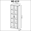 Ver imagem 4 de Kit 2 Armários para Escritório 2 Portas de Vidro ME4115 Marrom