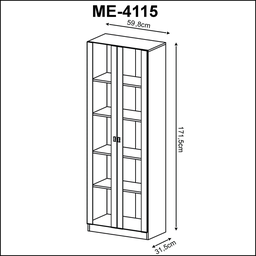 Kit 2 Armários para Escritório 2 Portas de Vidro ME4115  - 4