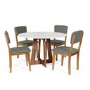 Ver imagem 1 de Mesa de Jantar Redonda Montreal Bran/nor com 4 Cadeiras Estofadas Ella Cinza