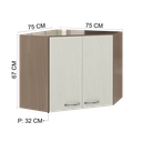 Ver imagem 3 de Armário Aéreo Modulado de Canto Fidelitá Paris 75cm 2 Portas
