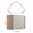 Ver imagem 4 de Armário Aéreo Modulado De Canto Fidelitá Paris 75cm 2 Portas