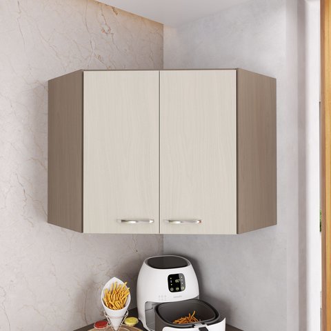 Armário Aéreo Modulado de Canto Fidelitá Paris 75cm 2 Portas
