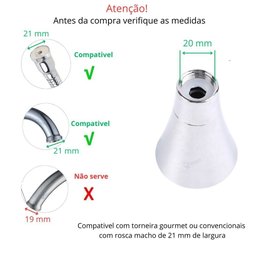 Bico Chuveirinho Cabeça Arejador Cone para Torneira Cozinha - 3