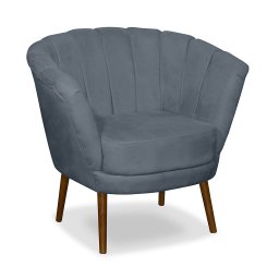 Poltrona Pétala Flor Decorativa Suede  Azul Turquesa - 1