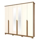 Ver imagem 2 de Guarda Roupa Casal Ambiente Andréas 6 Portas Nature Off White com Espelho - Henn