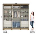 Ver imagem 4 de Guarda Roupa Casal Ambiente Andréas 6 Portas Nature Off White com Espelho - Henn