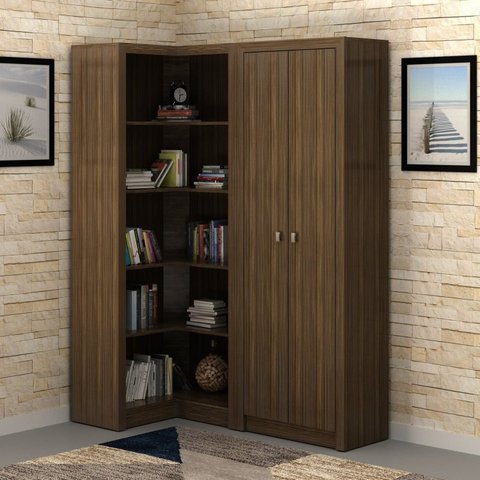 Kit 2 Armários para Escritório com Armário Fechado e Armário de Canto ME4105 e ME4132