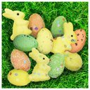 Ver imagem 5 de Kit Enfeites Decorativos Páscoa 6 Coelhinhos com Ovos Decorados