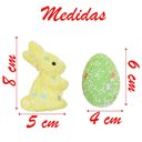 Ver imagem 4 de Kit Enfeites Decorativos Páscoa 6 Coelhinhos com Ovos Decorados
