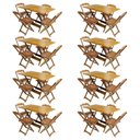 Ver imagem 1 de Kit 8 Jogos De Mesa Com 4 Cadeiras De Madeira Dobravel 120X70 - Mel - Amarelo